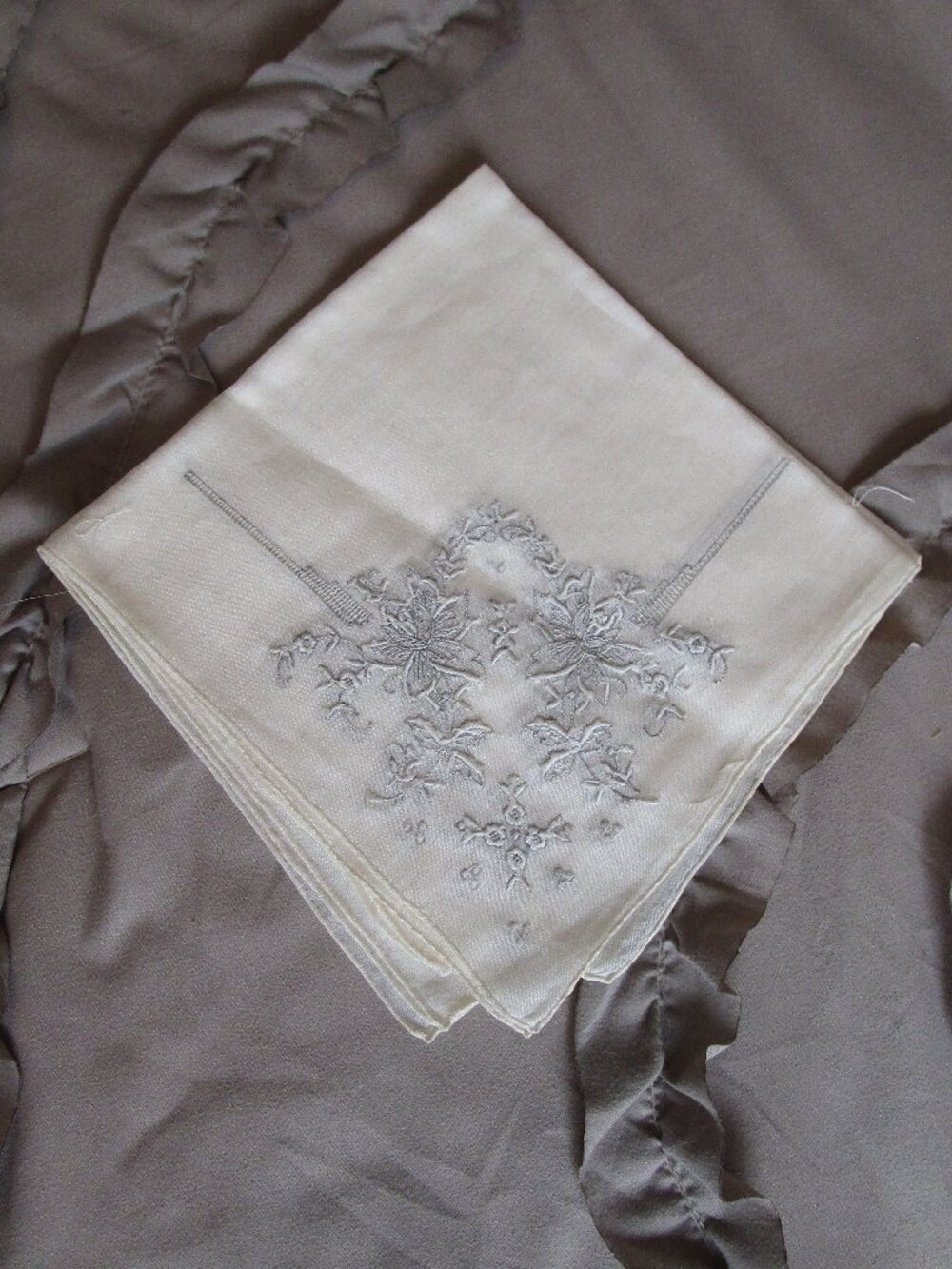 antique embroidered handkerchief pocket square